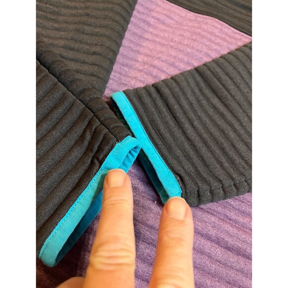 L.L.Bean Womens Airlight Knit Asymmetrical Quarter-Zip Tunic M petite Colorblock - Picture 12 of 12